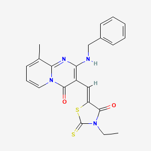 2-(benzylamino)-3-[(Z)-(3-ethyl-4-oxo-2-thioxo-1,3-thiazolidin-5-ylidene)methyl]-9-methyl-4H-pyrido[1,2-a]pyrimidin-4-one