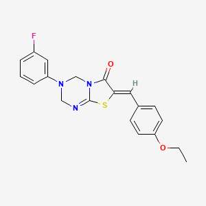 (7Z)-7-(4-ethoxybenzylidene)-3-(3-fluorophenyl)-3,4-dihydro-2H-[1,3]thiazolo[3,2-a][1,3,5]triazin-6(7H)-one