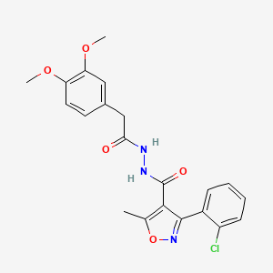 3-(2-chlorophenyl)-N'-[(3,4-dimethoxyphenyl)acetyl]-5-methyl-1,2-oxazole-4-carbohydrazide