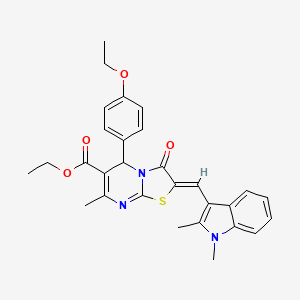 ethyl (2Z)-2-[(1,2-dimethyl-1H-indol-3-yl)methylidene]-5-(4-ethoxyphenyl)-7-methyl-3-oxo-2,3-dihydro-5H-[1,3]thiazolo[3,2-a]pyrimidine-6-carboxylate