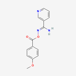 molecular formula C14H13N3O3 B11632278 N'-{[(4-methoxyphenyl)carbonyl]oxy}pyridine-3-carboximidamide 