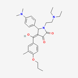 1-[2-(diethylamino)ethyl]-5-[4-(dimethylamino)phenyl]-3-hydroxy-4-[(3-methyl-4-propoxyphenyl)carbonyl]-1,5-dihydro-2H-pyrrol-2-one