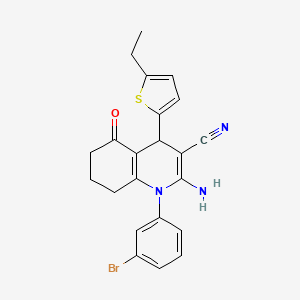 2-Amino-1-(3-bromophenyl)-4-(5-ethylthiophen-2-yl)-5-oxo-1,4,5,6,7,8-hexahydroquinoline-3-carbonitrile