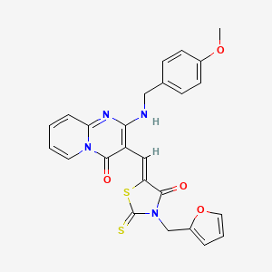 3-{(Z)-[3-(furan-2-ylmethyl)-4-oxo-2-thioxo-1,3-thiazolidin-5-ylidene]methyl}-2-[(4-methoxybenzyl)amino]-4H-pyrido[1,2-a]pyrimidin-4-one