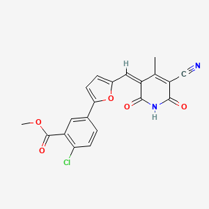 methyl 2-chloro-5-{5-[(Z)-(5-cyano-2-hydroxy-4-methyl-6-oxopyridin-3(6H)-ylidene)methyl]furan-2-yl}benzoate