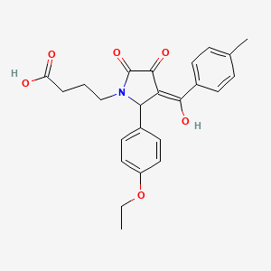 4-{(3E)-2-(4-ethoxyphenyl)-3-[hydroxy(4-methylphenyl)methylidene]-4,5-dioxopyrrolidin-1-yl}butanoic acid