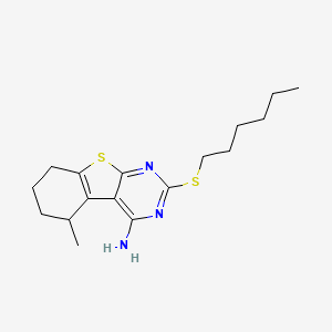 2-(Hexylsulfanyl)-5-methyl-5,6,7,8-tetrahydro[1]benzothieno[2,3-d]pyrimidin-4-amine