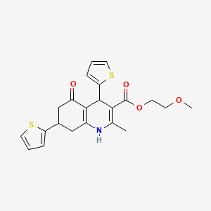 2-Methoxyethyl 2-methyl-5-oxo-4,7-di(thiophen-2-yl)-1,4,5,6,7,8-hexahydroquinoline-3-carboxylate