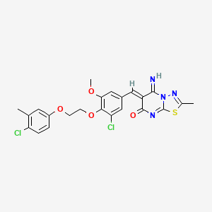 (6Z)-6-{3-chloro-4-[2-(4-chloro-3-methylphenoxy)ethoxy]-5-methoxybenzylidene}-5-imino-2-methyl-5,6-dihydro-7H-[1,3,4]thiadiazolo[3,2-a]pyrimidin-7-one