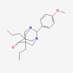 2-(4-Methoxyphenyl)-5,7-dipropyl-1,3-diazatricyclo[3.3.1.1~3,7~]decan-6-one