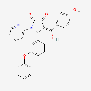 3-hydroxy-4-[(4-methoxyphenyl)carbonyl]-5-(3-phenoxyphenyl)-1-(pyridin-2-yl)-1,5-dihydro-2H-pyrrol-2-one