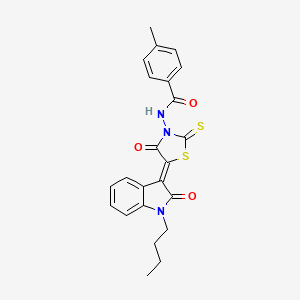 N-[(5Z)-5-(1-butyl-2-oxo-1,2-dihydro-3H-indol-3-ylidene)-4-oxo-2-thioxo-1,3-thiazolidin-3-yl]-4-methylbenzamide