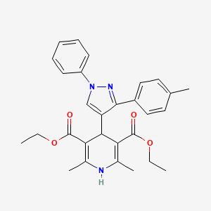 Diethyl 2,6-dimethyl-4-[1-phenyl-3-(p-tolyl)pyrazol-4-yl]-1,4-dihydropyridine-3,5-dicarboxylate