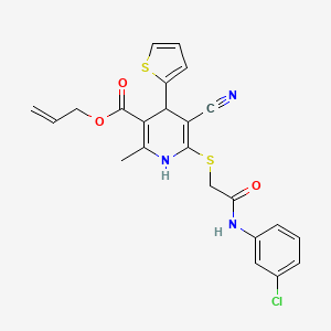 Prop-2-en-1-yl 6-({2-[(3-chlorophenyl)amino]-2-oxoethyl}sulfanyl)-5-cyano-2-methyl-4-(thiophen-2-yl)-1,4-dihydropyridine-3-carboxylate