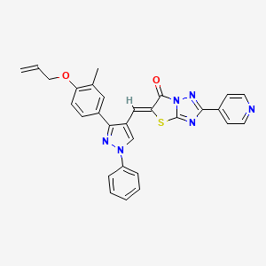 molecular formula C29H22N6O2S B11633172 (5Z)-5-({3-[3-methyl-4-(prop-2-en-1-yloxy)phenyl]-1-phenyl-1H-pyrazol-4-yl}methylidene)-2-(pyridin-4-yl)[1,3]thiazolo[3,2-b][1,2,4]triazol-6(5H)-one 