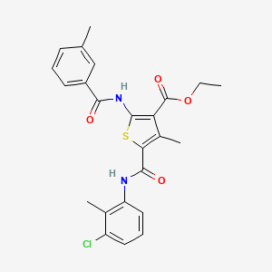 Ethyl 5-[(3-chloro-2-methylphenyl)carbamoyl]-4-methyl-2-{[(3-methylphenyl)carbonyl]amino}thiophene-3-carboxylate