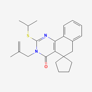 3-(2-methylprop-2-en-1-yl)-2-(propan-2-ylsulfanyl)-3H-spiro[benzo[h]quinazoline-5,1'-cyclopentan]-4(6H)-one