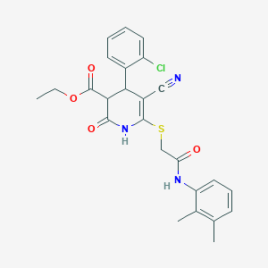 molecular formula C25H24ClN3O4S B11633196 Ethyl 4-(2-chlorophenyl)-5-cyano-6-({2-[(2,3-dimethylphenyl)amino]-2-oxoethyl}sulfanyl)-2-oxo-1,2,3,4-tetrahydropyridine-3-carboxylate 