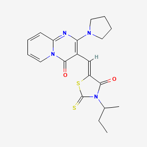 3-{(Z)-[3-(butan-2-yl)-4-oxo-2-thioxo-1,3-thiazolidin-5-ylidene]methyl}-2-(pyrrolidin-1-yl)-4H-pyrido[1,2-a]pyrimidin-4-one