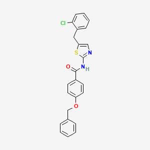 molecular formula C24H19ClN2O2S B11633244 4-(benzyloxy)-N-[5-(2-chlorobenzyl)-1,3-thiazol-2-yl]benzamide 