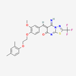 (6Z)-6-{4-[2-(2,4-dimethylphenoxy)ethoxy]-3-methoxybenzylidene}-5-imino-2-(trifluoromethyl)-5,6-dihydro-7H-[1,3,4]thiadiazolo[3,2-a]pyrimidin-7-one