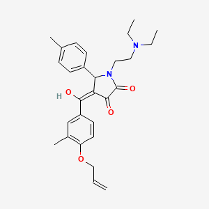 molecular formula C28H34N2O4 B11633246 4-[4-(allyloxy)-3-methylbenzoyl]-1-[2-(diethylamino)ethyl]-3-hydroxy-5-(4-methylphenyl)-1,5-dihydro-2H-pyrrol-2-one 