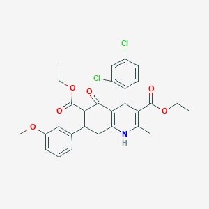 Diethyl 4-(2,4-dichlorophenyl)-7-(3-methoxyphenyl)-2-methyl-5-oxo-1,4,5,6,7,8-hexahydro-3,6-quinolinedicarboxylate