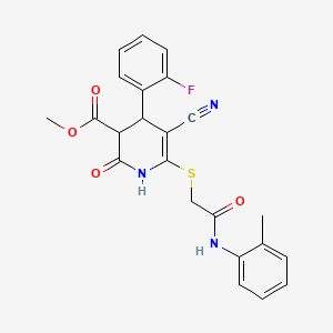 Methyl 5-cyano-4-(2-fluorophenyl)-6-({2-[(2-methylphenyl)amino]-2-oxoethyl}sulfanyl)-2-oxo-1,2,3,4-tetrahydropyridine-3-carboxylate