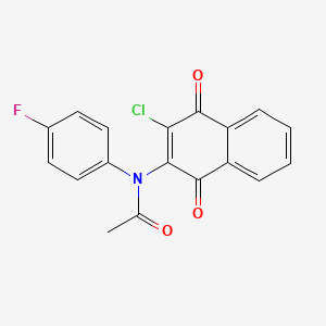 N-(3-chloro-1,4-dioxo-1,4-dihydronaphthalen-2-yl)-N-(4-fluorophenyl)acetamide