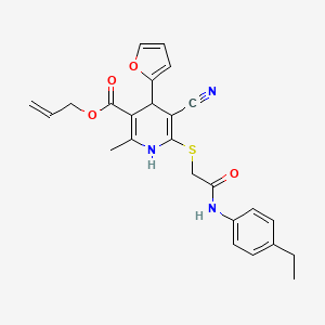 Prop-2-en-1-yl 5-cyano-6-({2-[(4-ethylphenyl)amino]-2-oxoethyl}sulfanyl)-4-(furan-2-yl)-2-methyl-1,4-dihydropyridine-3-carboxylate