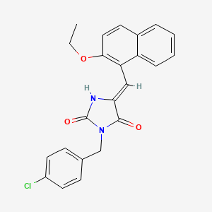 (5Z)-3-(4-chlorobenzyl)-5-[(2-ethoxynaphthalen-1-yl)methylidene]imidazolidine-2,4-dione