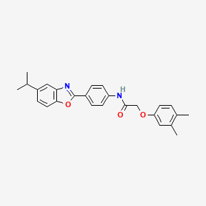 2-(3,4-dimethylphenoxy)-N-{4-[5-(propan-2-yl)-1,3-benzoxazol-2-yl]phenyl}acetamide