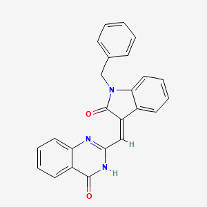 molecular formula C24H17N3O2 B11633296 (3Z)-1-benzyl-3-[(4-hydroxyquinazolin-2-yl)methylidene]-1,3-dihydro-2H-indol-2-one 