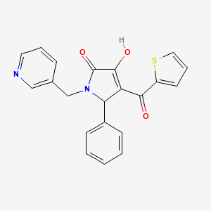 molecular formula C21H16N2O3S B11633308 3-hydroxy-5-phenyl-1-(pyridin-3-ylmethyl)-4-(thiophen-2-ylcarbonyl)-1,5-dihydro-2H-pyrrol-2-one 