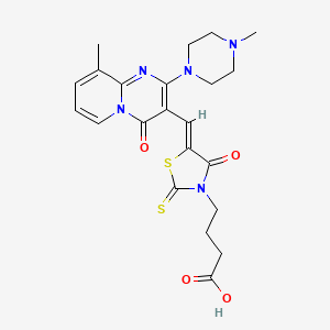 4-((5Z)-5-{[9-Methyl-2-(4-methyl-1-piperazinyl)-4-oxo-4H-pyrido[1,2-A]pyrimidin-3-YL]methylene}-4-oxo-2-thioxo-1,3-thiazolidin-3-YL)butanoic acid