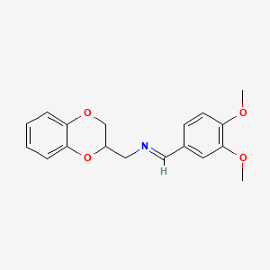 molecular formula C18H19NO4 B11633341 1-(2,3-dihydro-1,4-benzodioxin-2-yl)-N-[(E)-(3,4-dimethoxyphenyl)methylidene]methanamine 