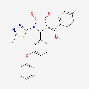 3-hydroxy-4-[(4-methylphenyl)carbonyl]-1-(5-methyl-1,3,4-thiadiazol-2-yl)-5-(3-phenoxyphenyl)-1,5-dihydro-2H-pyrrol-2-one