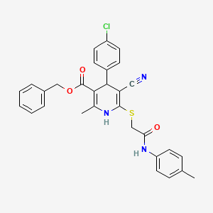 Benzyl 4-(4-chlorophenyl)-5-cyano-2-methyl-6-({2-[(4-methylphenyl)amino]-2-oxoethyl}sulfanyl)-1,4-dihydropyridine-3-carboxylate