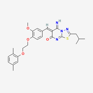 (6Z)-6-{4-[2-(2,5-dimethylphenoxy)ethoxy]-3-methoxybenzylidene}-5-imino-2-(2-methylpropyl)-5,6-dihydro-7H-[1,3,4]thiadiazolo[3,2-a]pyrimidin-7-one