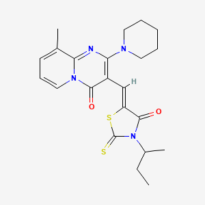 3-[(Z)-(3-Sec-butyl-4-oxo-2-thioxo-1,3-thiazolidin-5-ylidene)methyl]-9-methyl-2-(1-piperidinyl)-4H-pyrido[1,2-A]pyrimidin-4-one