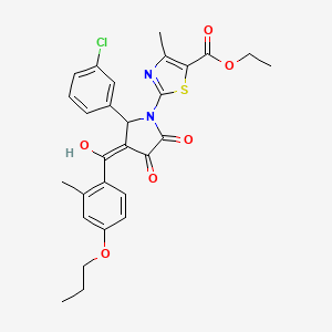 ethyl 2-{2-(3-chlorophenyl)-4-hydroxy-3-[(2-methyl-4-propoxyphenyl)carbonyl]-5-oxo-2,5-dihydro-1H-pyrrol-1-yl}-4-methyl-1,3-thiazole-5-carboxylate