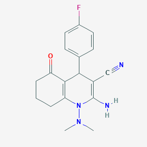 2-Amino-1-(dimethylamino)-4-(4-fluorophenyl)-5-oxo-1,4,5,6,7,8-hexahydroquinoline-3-carbonitrile