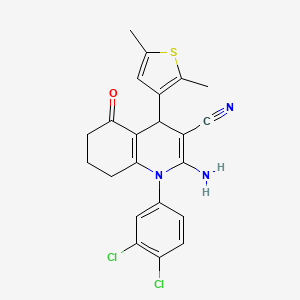 2-Amino-1-(3,4-dichlorophenyl)-4-(2,5-dimethylthiophen-3-yl)-5-oxo-1,4,5,6,7,8-hexahydroquinoline-3-carbonitrile