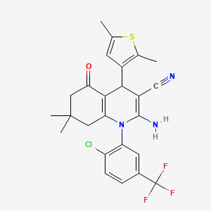 2-Amino-1-[2-chloro-5-(trifluoromethyl)phenyl]-4-(2,5-dimethyl-3-thienyl)-7,7-dimethyl-5-oxo-1,4,5,6,7,8-hexahydro-3-quinolinecarbonitrile