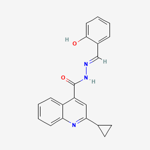 2-cyclopropyl-N'-[(E)-(2-hydroxyphenyl)methylidene]quinoline-4-carbohydrazide