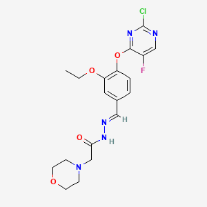 molecular formula C19H21ClFN5O4 B11633695 N'-[(E)-{4-[(2-chloro-5-fluoropyrimidin-4-yl)oxy]-3-ethoxyphenyl}methylidene]-2-(morpholin-4-yl)acetohydrazide 