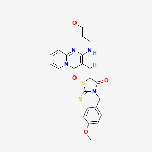 3-{(Z)-[3-(4-methoxybenzyl)-4-oxo-2-thioxo-1,3-thiazolidin-5-ylidene]methyl}-2-[(3-methoxypropyl)amino]-4H-pyrido[1,2-a]pyrimidin-4-one