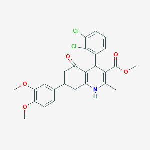 Methyl 4-(2,3-dichlorophenyl)-7-(3,4-dimethoxyphenyl)-2-methyl-5-oxo-1,4,5,6,7,8-hexahydroquinoline-3-carboxylate