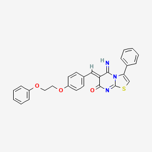 (6Z)-5-imino-6-[4-(2-phenoxyethoxy)benzylidene]-3-phenyl-5,6-dihydro-7H-[1,3]thiazolo[3,2-a]pyrimidin-7-one