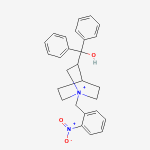 molecular formula C27H29N2O3+ B11633837 3-[Hydroxy(diphenyl)methyl]-1-(2-nitrobenzyl)-1-azoniabicyclo[2.2.2]octane 